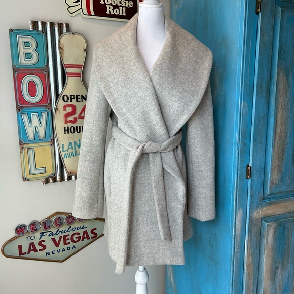 Ann Taylor Wool Blend Belted Wrap Coat - Picture 1 of 11